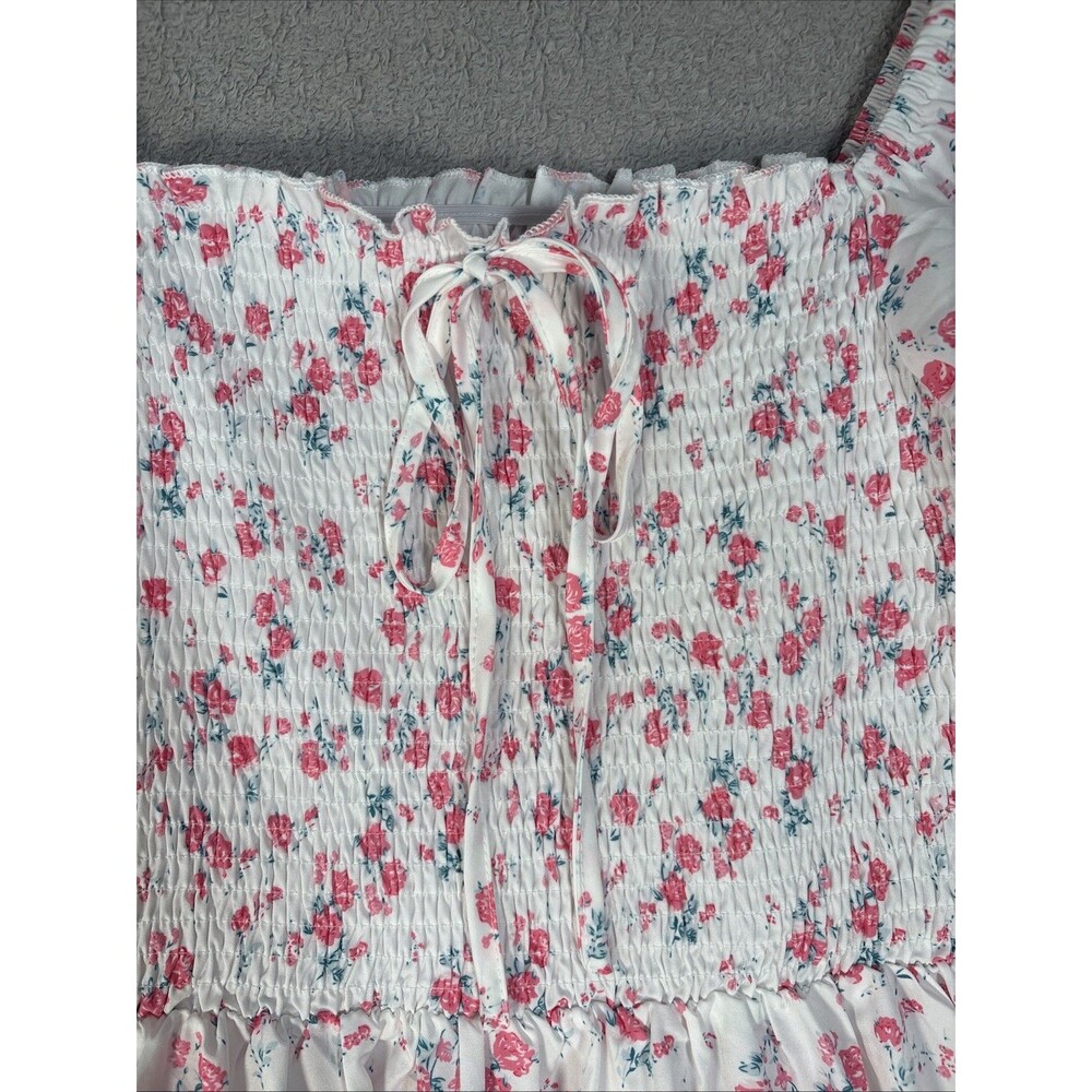 SHEIN‎ Women's Size M Milk Maid Maxi Pink Flowers Ditsy Coquette Soft Girl Flowy - Picture 8 of 12
